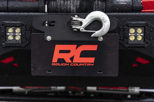 Hawse Fairlead License Plate Mount Rough Country Quick Release - RS124 Black