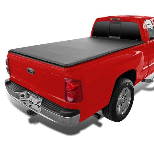 Soft Quad Fold Tonneau Cover SPEC-D TUNING Compatible with 2005-2010 Dodge Dakota, 2011 Ram Dakota, 2006-2009 Mitsubishi Raider 78", 6.5FT Long Bed