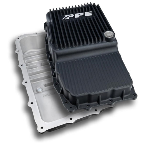 Heavy Duty PPE Cast Aluminum Deep Transmission Pan (BLACK) 128051320 Compatible for 2018+ GM Silverado 1500 with Allison 10L80 Transmission