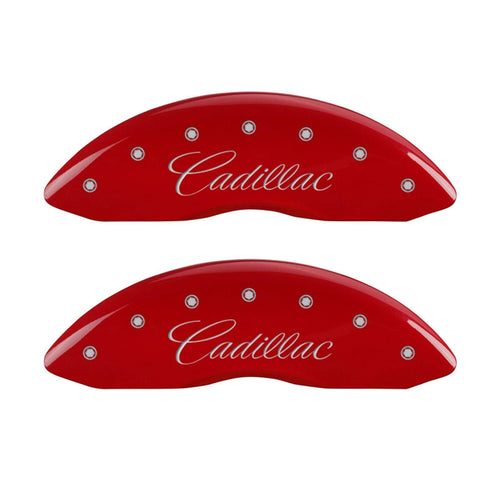 Caliper Covers MGP 35007SCADRD with Red Powder Coat Finish, (Set of 4)