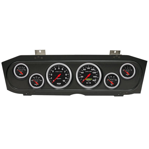 AutoMeter Dash Kit Direct Fit, (3 3/8" X2, 2 1/16" X4), MERC Cougar 69-70, Sport-Comp (2913-11)