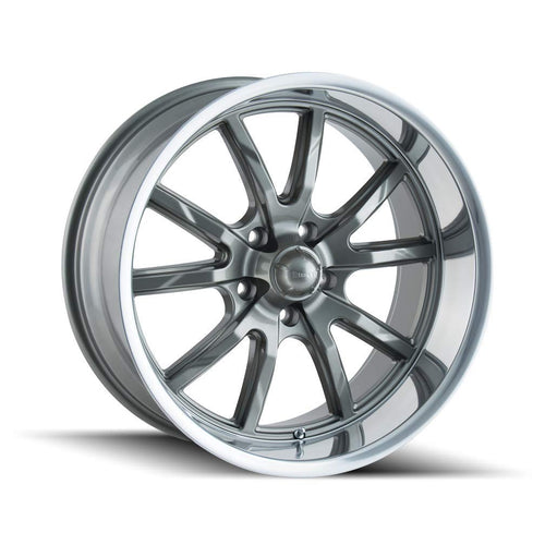 Grey/Polished Lip RIDLER 650 Wheel (17 x 8. inches /5 x 83 mm, 0 mm Offset)