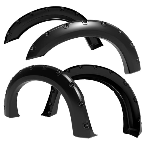 Fender Flares Tyger Auto Compatible with 1999-2007 Ford F-250 F-350 Super Duty, Smooth Textured Paintable Bolt-Riveted Style 4pc | TG-FF8F4098