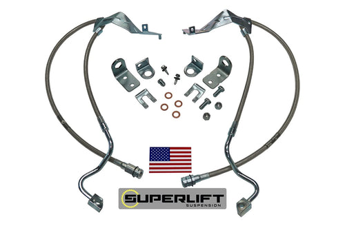 SUPERLIFT SUSPENSION RealTruck Brake Hose Kit for Ford F-250/F-350 | Front Bullet Proof Pair of Brake Hoses | 91520 | Fits 2005-2007 Ford F-250 / F-350 with 4-8" Lift Kit