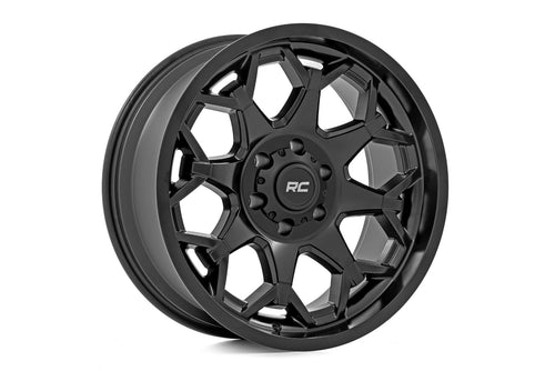 20x10 Rough Country Series 80 Wheel - 8x170mm Bolt Pattern, 19mm Offset, One-Piece Aluminum, Semi-Gloss Black Off-Road Rim for Jeeps, Trucks, SUV