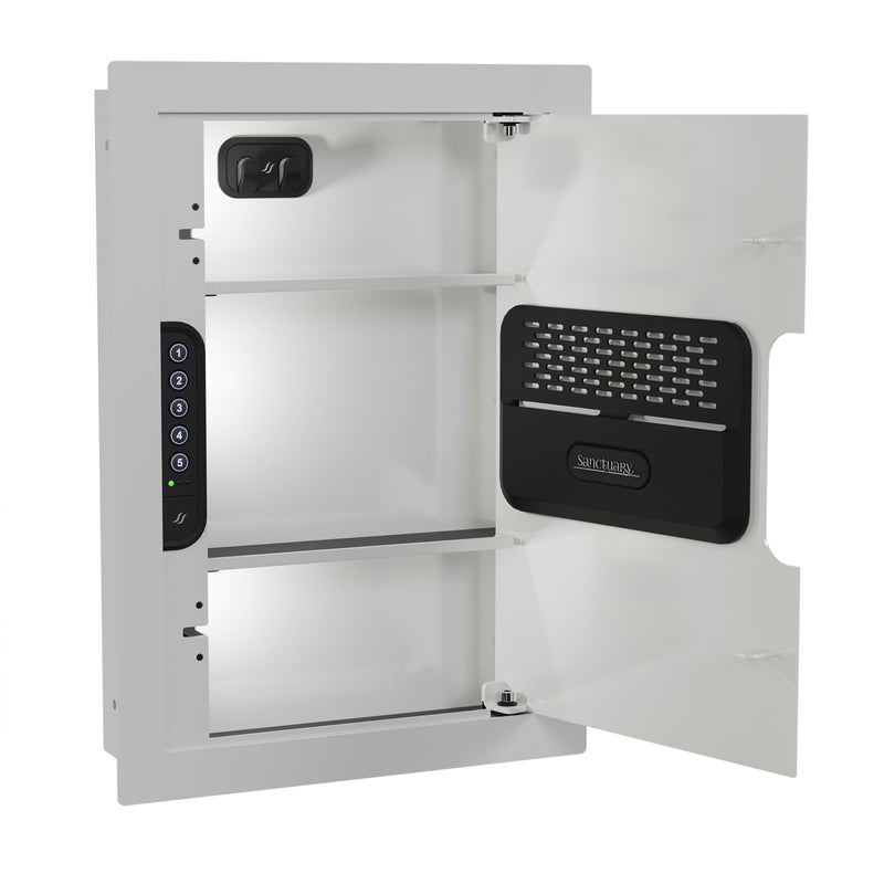 In-Wall Sanctuary Vault with Electronic Lock, Matte White