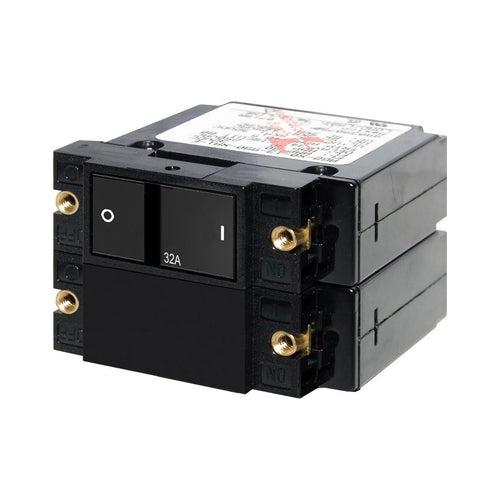 A-Series Blue Sea Systems Flat Rocker Double Pole 32A Circuit Breaker