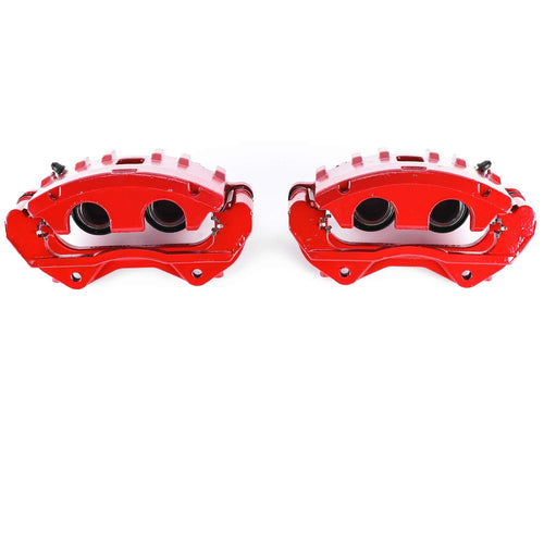 Power Stop S4966 Front Pair of High-Temp Red Powder Coated Calipers