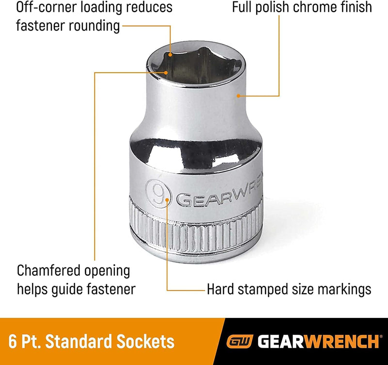 GEARWRENCH 1/4" & 3/8" Drive 68 Pc. Mechanics Tool Set, Standard & Deep, SAE/Metric - 83000