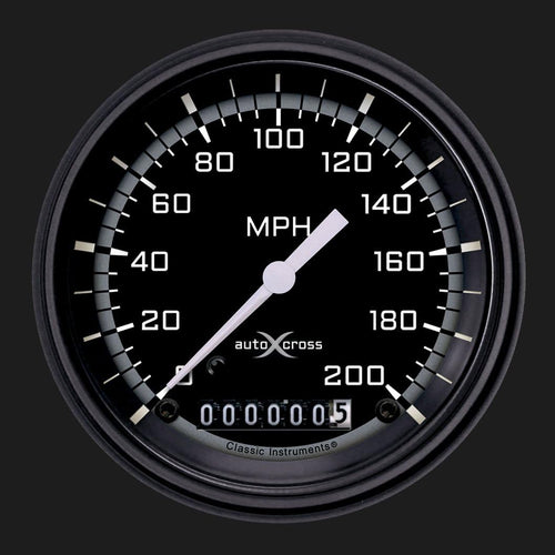 AX57GBLF Classic Instruments Gray 3-3/8-Inch Speedometer Autocross