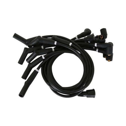 Scott Drake 8mm Black Concours Ignition Wires with Ford Logo for 289/302 Engines, Compatible with 1964-1973 Ford Mustang, Model C5OZ-12259-BK8