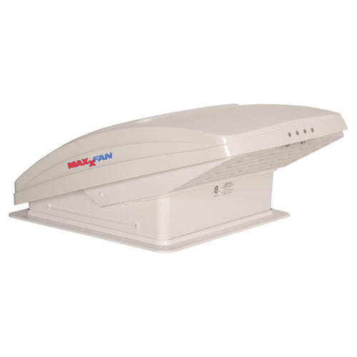 Maxxfan Deluxe MAXXAIR - All-In-One RV Vent, Shield & Fan; Built-In Rain Shield, 10 Speed Reversible Fan with Thermostat, Fits Standard 14"x14" Roof Openings, 12V Long Life Motor, White (00-05100K)
