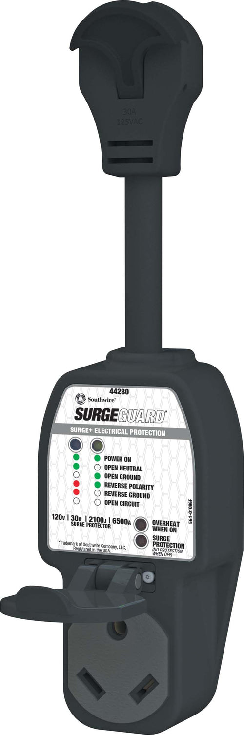 Surge Guard Southwire 30 Amp Portable RV Surge Protector with Enhanced Diagnostics, 2100 Joules, 44280