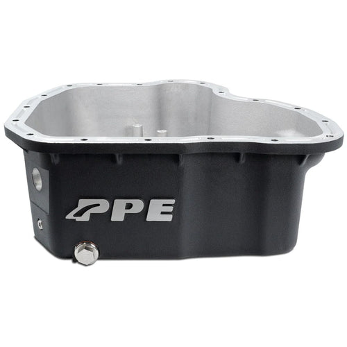 Heavy Duty PPE High Capacity Cast Aluminum Oil Pan (Black) 114052120 Compatible for 2011-2016 GM 6.6L Duramax