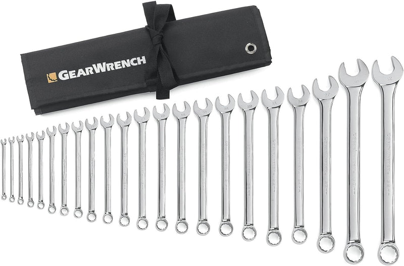 22 Pc. GEARWRENCH 12 Pt. Combination Wrench Set, Long Pattern, Metric - 81916
