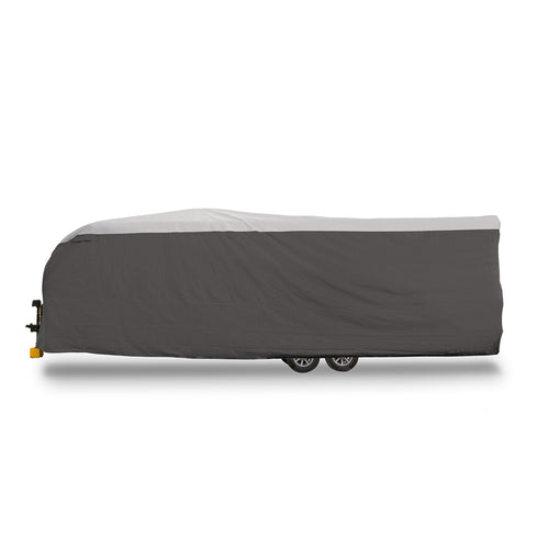 Camco 20-22-Ft ULTRAGuard Travel Trailer/Class C RV Cover - Features Zipper Entry Doors & Covered Air Vents - Crafted of Spunbond Polypropylene - Storage Bag for RV Storage and Organization (45740)