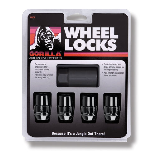 Gorilla 71631NBC Automotive Acorn Black Chrome Wheel Locks (12mm x 1.50 Thread Size) Pack of 4