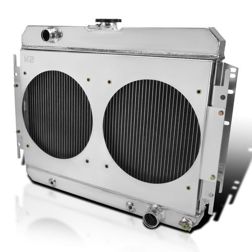 Cooling Spec-D Tuning Aluminum 3 Row Radiator with Fan Shroud Compatible with 1963-1968 Chevrolet Bel Air