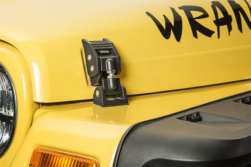 Hood Catch Kit, Rugged Ridge Textured Black | 11210.18 | Fits 1997-2006 Jeep Wrangler TJ