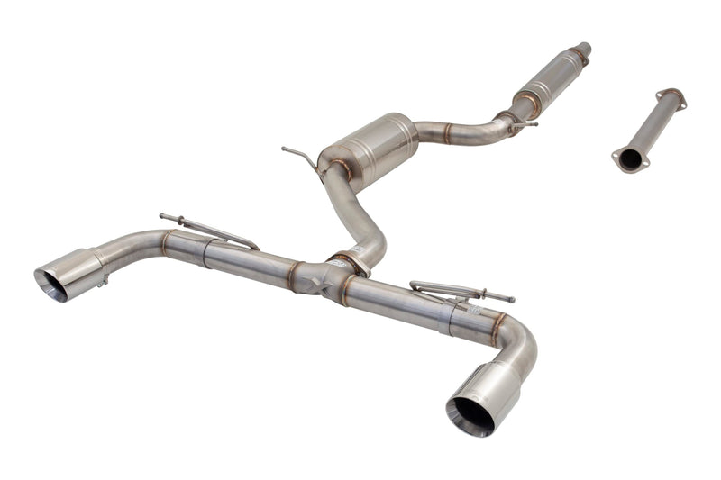 3" Cat-Back Exhaust System XFORCE for MK8 VW GTI; Brushed 304 Stainless Steel with Dual 4" Polished Tips