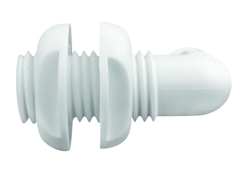 90-Degree Attwood Polypropylene Thru-Hull Connector, White Finish 3877-3