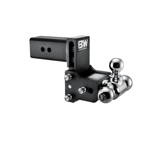 B&W Trailer Hitches Adjustable Tow & Stow Trailer Hitch Ball Mount - Fits 3" Receiver, Tri-Ball (1-7/8" x 2" x 2-5/16"), 4.5" Drop, 21,000 GTW - TS30048B