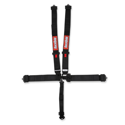 Pair Racequip Black 5 Point Harness with Individual Shoulder Belt Set of 2