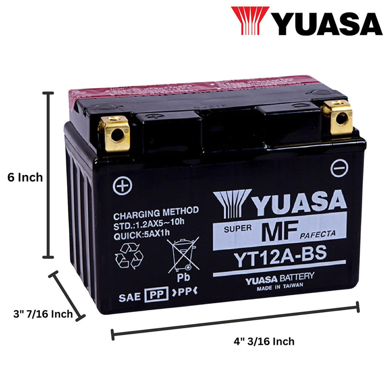 YT12A-BS Yuasa YUAM32ABS Battery, Multi-Colored