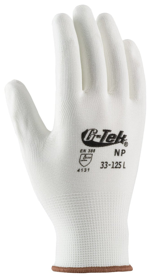 NP G-Tek 33-125/M Seamless Knit Nylon Glove with Polyurethane Coated Smooth Grip on Palm and Fingers