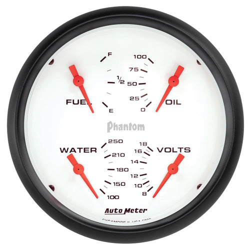 Quad Auto Meter 5820 Gauge, 5", 240Ωe-33Ωf, Elec, Phantom