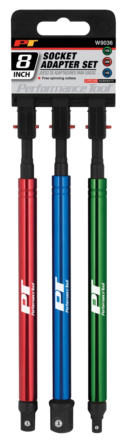 W9036 Performance Tool 3-Piece 8-Inch Socket Adapter Set for Versatile and Convenient Socket Access