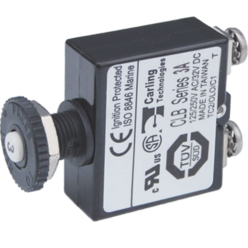 Push Button Blue Sea Systems 2129 Reset Only Screw Terminal 3A Circuit Breaker