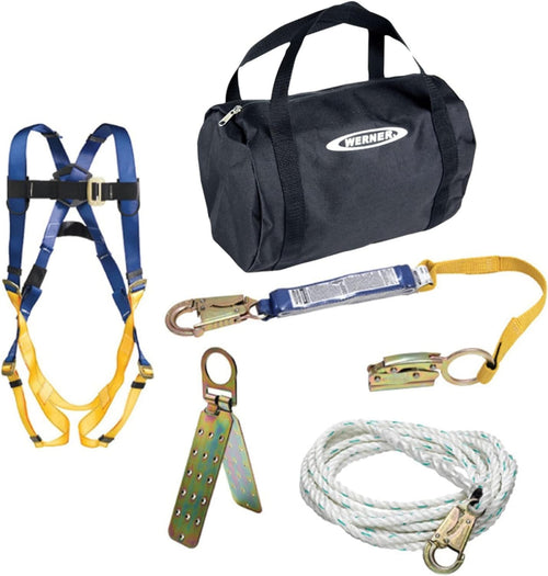 K111204 Werner Roofing Kit, 50-Foot Basic, Pass-Thru Buckle Harness, Duffel Bag, 1per Pack