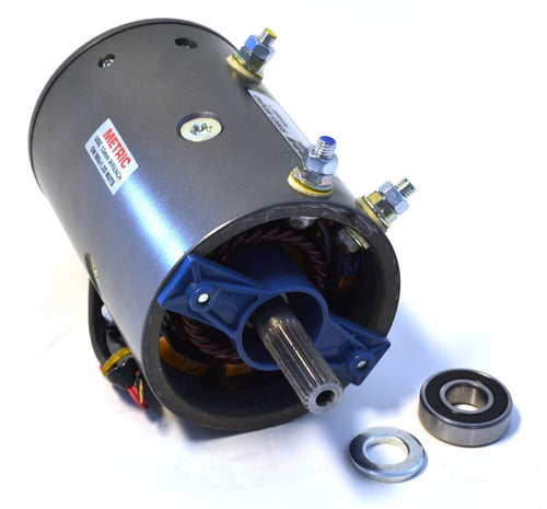 12V WARN Replacement Electric Motor for DC3000 Hoist and M10000, MX10000, M12000 Winches, Black