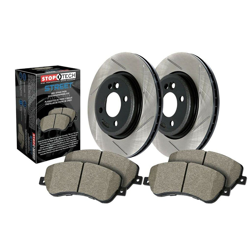 Front Stoptech 937.66050 Street Axle Pack, Slotted