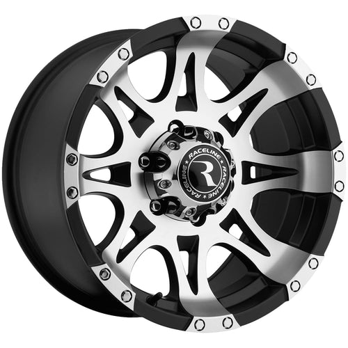 Raceline 982 Wheels RAPTOR Satin Black Machined Face (18 x 9. inches /6 x 139 mm, 12 mm Offset)