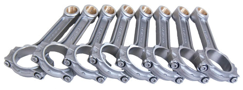 Eagle Specialty Products I Beam Connecting Rod, 6.125 in Long, Bushed, 7/16 in Cap Screws, ARP2000 Bolt, Forged, Steel, GM LS-Series, Set of 8