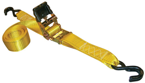 34410 Erickson Pro Series Yellow 2" x 10' Rubber Handle Ratcheting Tie-Down Strap, (Pack of 2)