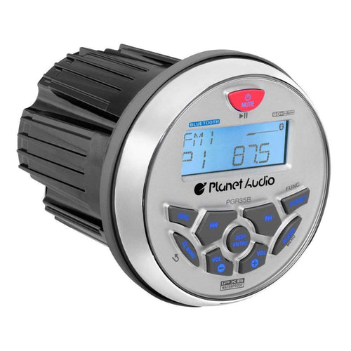 Marine Boat Planet Audio PGR35B Receiver – Bluetooth, No CD DVD Player, Radio Receiver, Built-in 4 Chann Amp, IPX6 Weatherproof, AUX-in