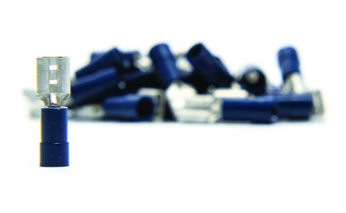 Vinyl Insulated Camco Female Disconnect, 16-14 Gauge, .187 Tab, Blue - 25 Pack