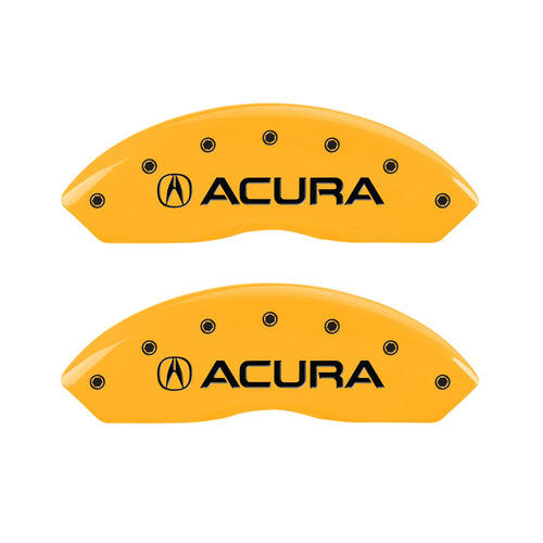 Caliper Covers MGP 39016SACUYL, Set of 4 (Yellow Engraved Front and Rear: Acura Powder Coat Finish Black Characters)