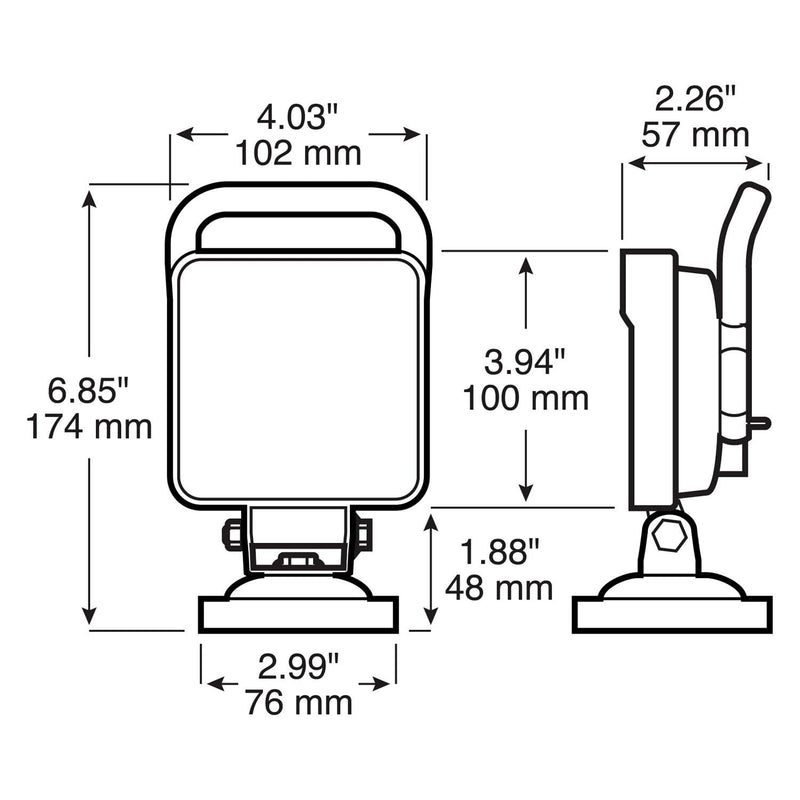 Square 4" x 4" LED Work Light