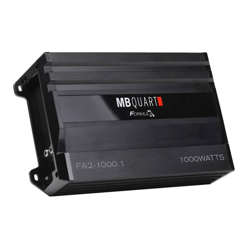 1,000 Watt MB Quart Formula Mono Full Range Class Q1 Car Audio Mobile Amplifier with Bass Remote, FA2-1000.1, Black