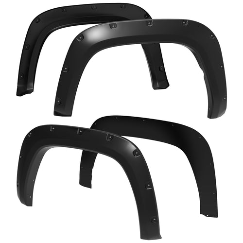 Tyger Auto Fender Flare with Compatible 2022-2026 Toyota Tundra, Smooth Textured Black Paintable Bolt-Riveted Style 4pc | TG-FF8T4518