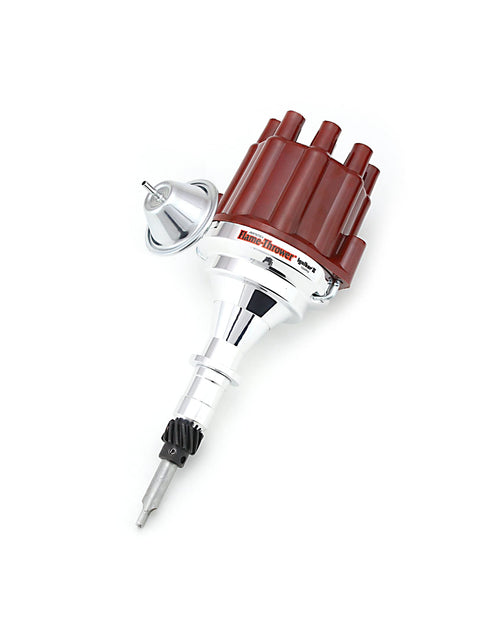 Pertronix D106701 Flame-Thrower Vacuum Advance Plug and Play Red Cap Billet Electronic Distributor with Ignitor II Technology for GM L6