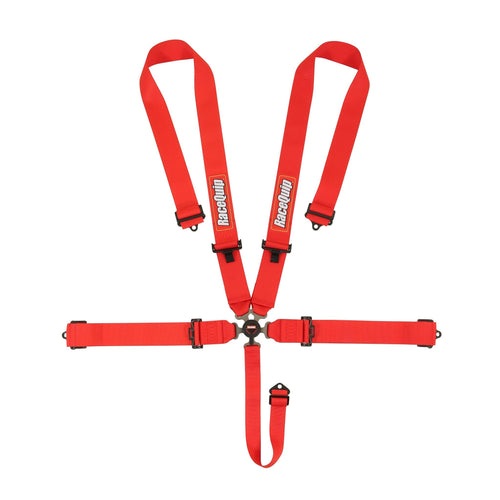 5 Point Harness Racequip 741011RQP - Sportsman - Camlock - SFI 16.1 - Pull Down Adjust - Bolt-On/Wrap Around Red