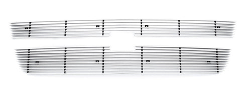 Billet Grille Compatible with Chevrolet Silverado (2006-2007), Polished, 2 Pc, Overlay - PN #21106
