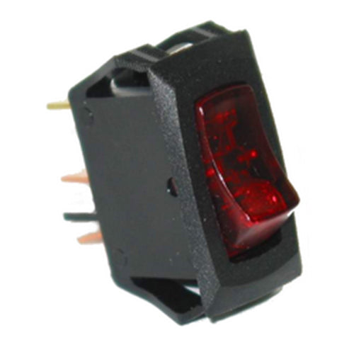 Small Painless Performance Rocker Switch On-Off, Red Lighted 80415