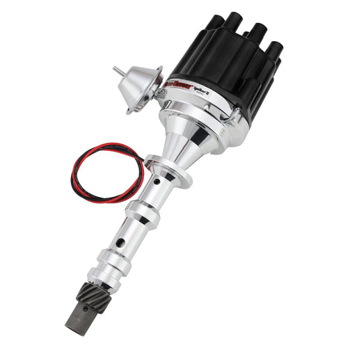 Pertronix D7101700 Vacuum Advance Flame-Thrower Black Cap Billet Electronic Distributor with Ignitor III Technology for Chevrolet 409