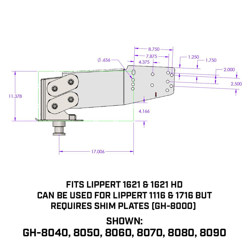 GEN-Y Hitch GH-8060 Fifth Wheel Box Executive Torsion-Flex, 3.5K - 5.5K Pin Weight, 30K Towing - Check Fitment Chart